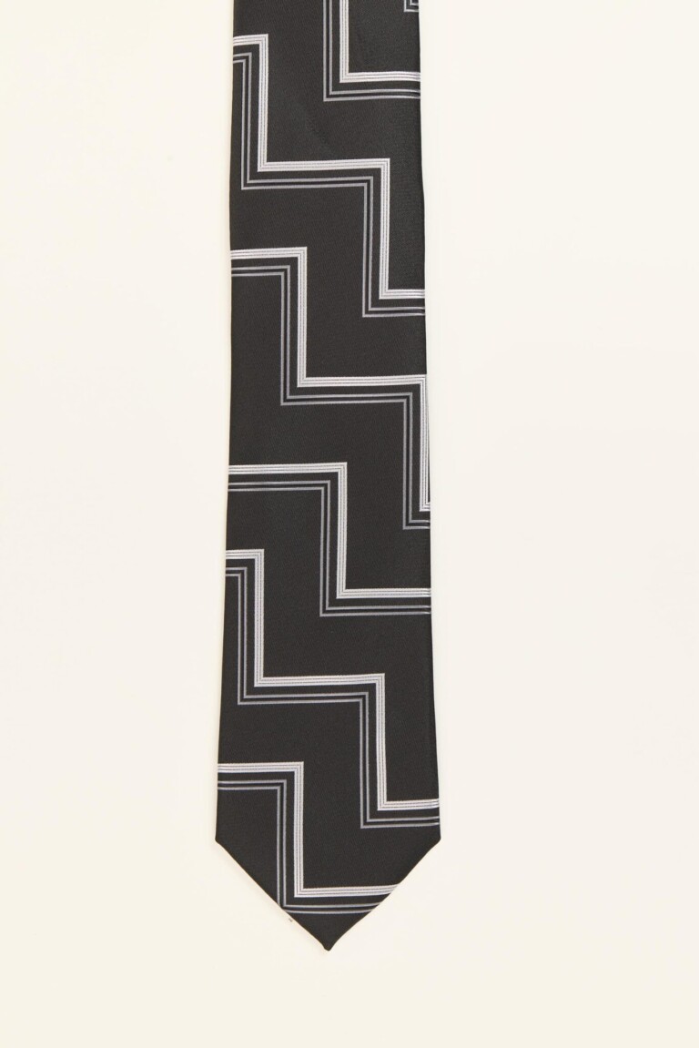 Corbata negra con estampado discreto, ancho clásico 7 cm, modelo PuroEgo