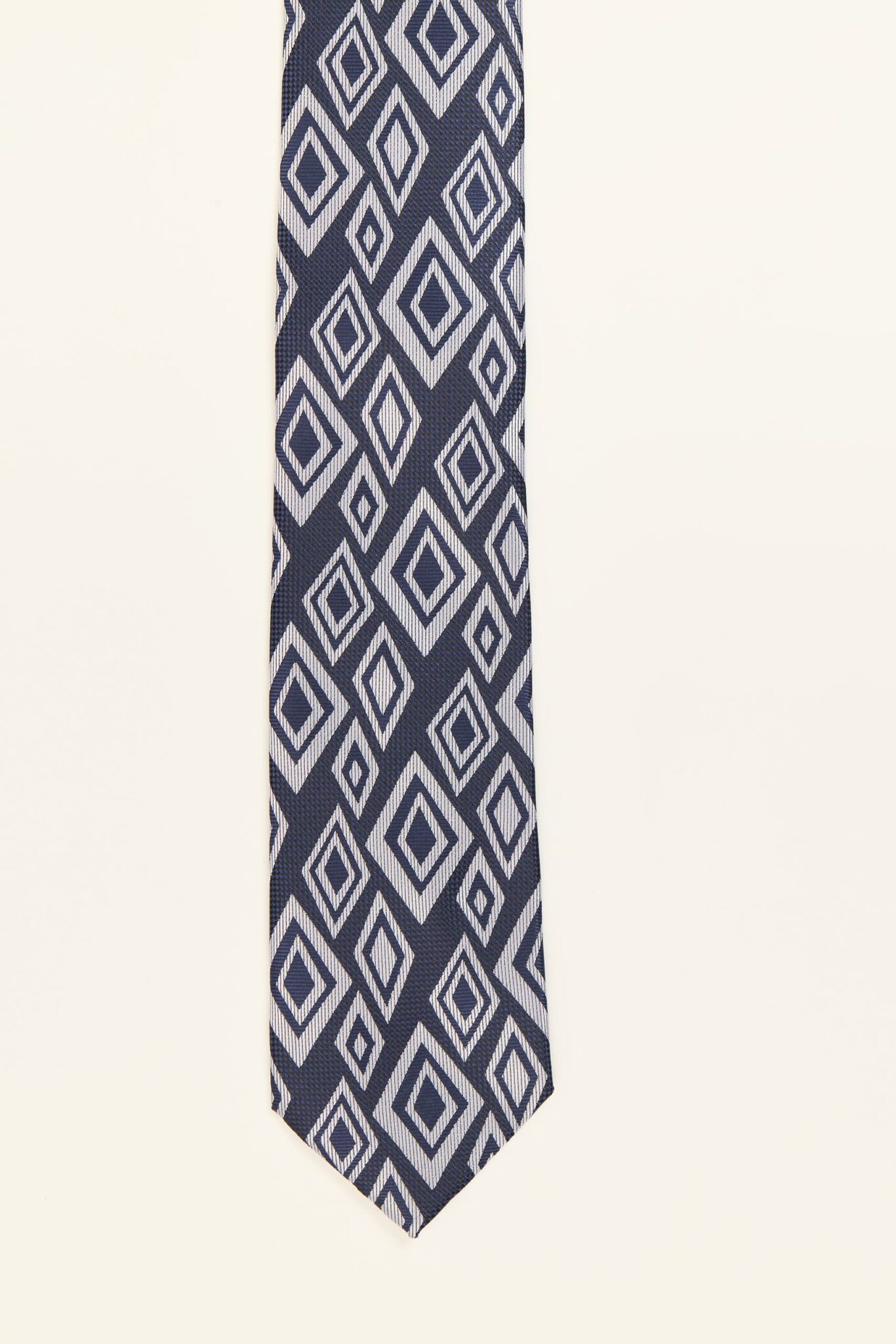 CORBATA ESTAMPADO ROMBOS MARINO
