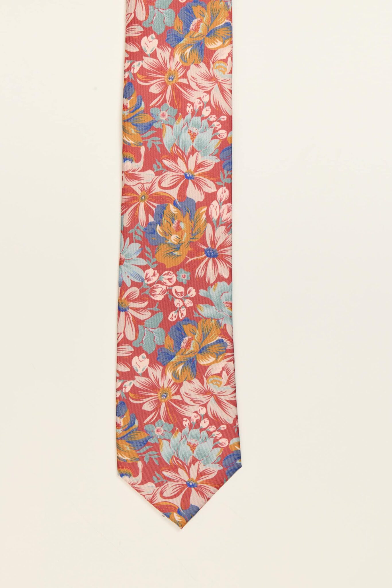 CORBATA ESTAMPADO FLORAL ROJA