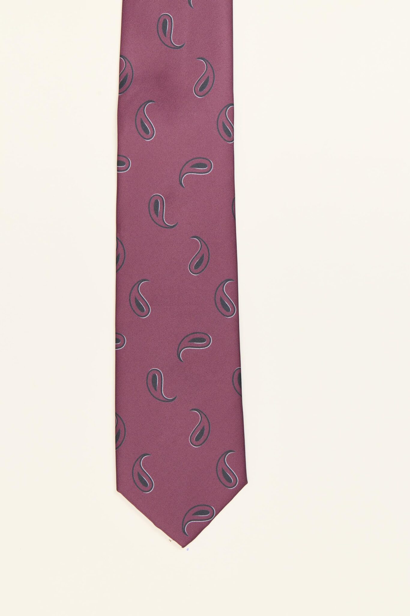 CORBATA ESTAMPADO PAISLEY BURDEOS