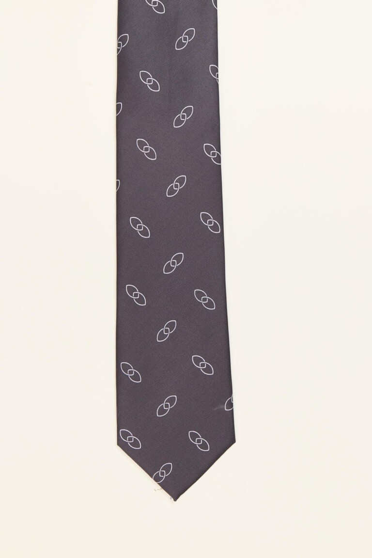 Corbata negra con estampado discreto, modelo PuroEgo de ancho clásico