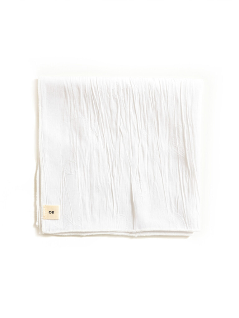 Pañuelo de bolsillo blanco PuroEgo con diseño jacquard en algodón