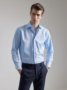 PuroEgo Camisa Twill Vestir Celeste Slim Fit
