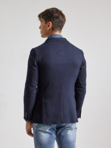PuroEgo Chaqueta Azul Marino Estructurada Textura Panal
