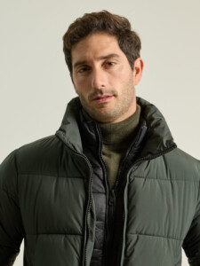 PuroEgo Parka Acolchada Verde Oscuro Cuello Alto