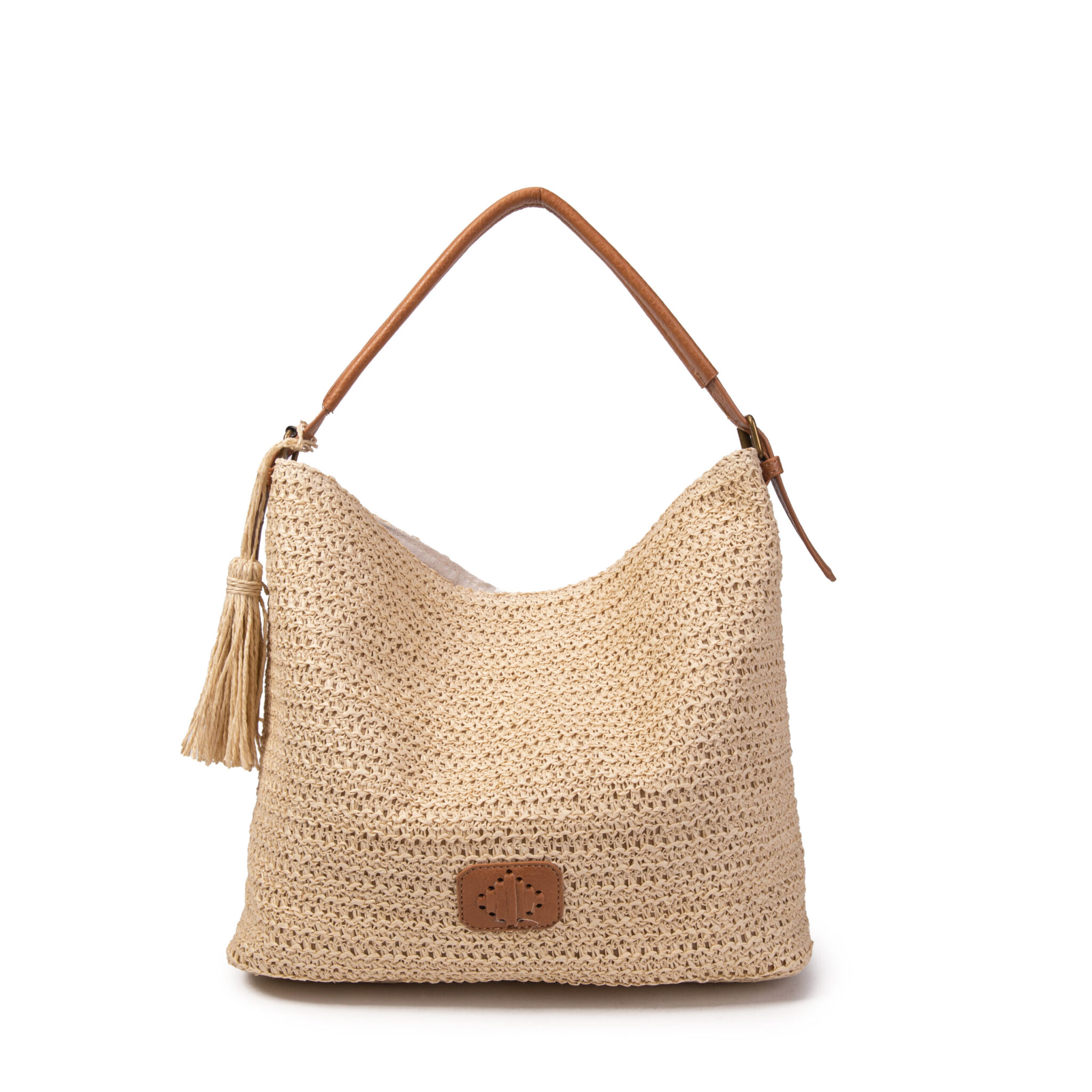 CARTERA RAFIA HOBO CON TIRA DE ECOCUERO