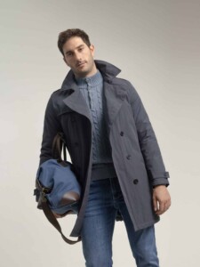 PuroEgo Abrigo Gris Pizarra Trench Doble Botonadura — Hombre