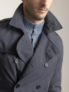 PuroEgo Abrigo Gris Pizarra Trench Doble Botonadura — Hombre