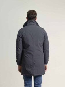 PuroEgo Abrigo Gris Pizarra Trench Doble Botonadura — Hombre