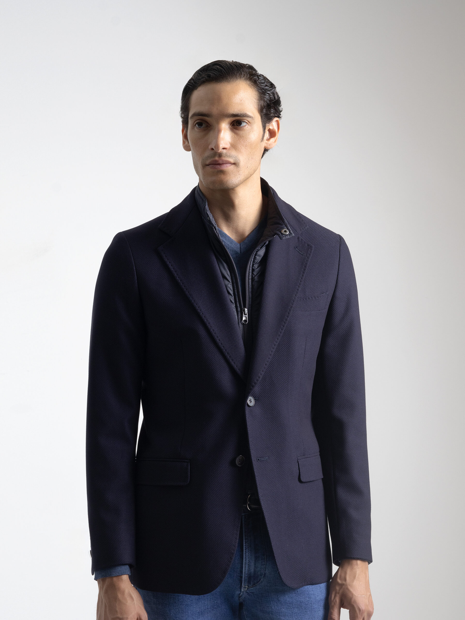 PuroEgo Americana Azul Petróleo Bielástica con Bib Interior — Hombre