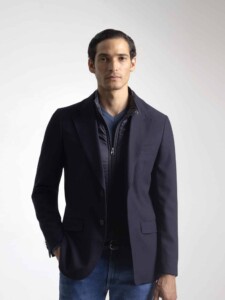 PuroEgo Americana Azul Petróleo Bielástica con Bib Interior — Hombre