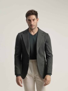 Blazer verde con patrón príncipe de gales, dos botones y solapa de muesca PuroEgo