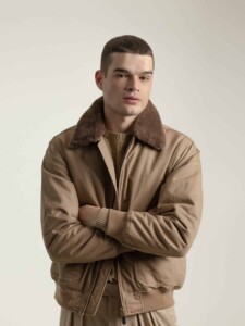 PuroEgo Bomber Beige Cuello Shearling — Hombre