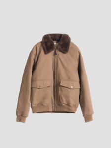 PuroEgo Bomber Beige Cuello Shearling — Hombre