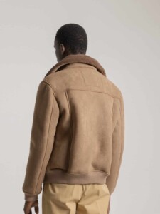 PuroEgo Chaqueta Bomber Camel Shearling — Hombre