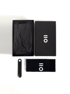 Caja de PuroEgo con calzador y bolsa de tela, incluidos con el zapato