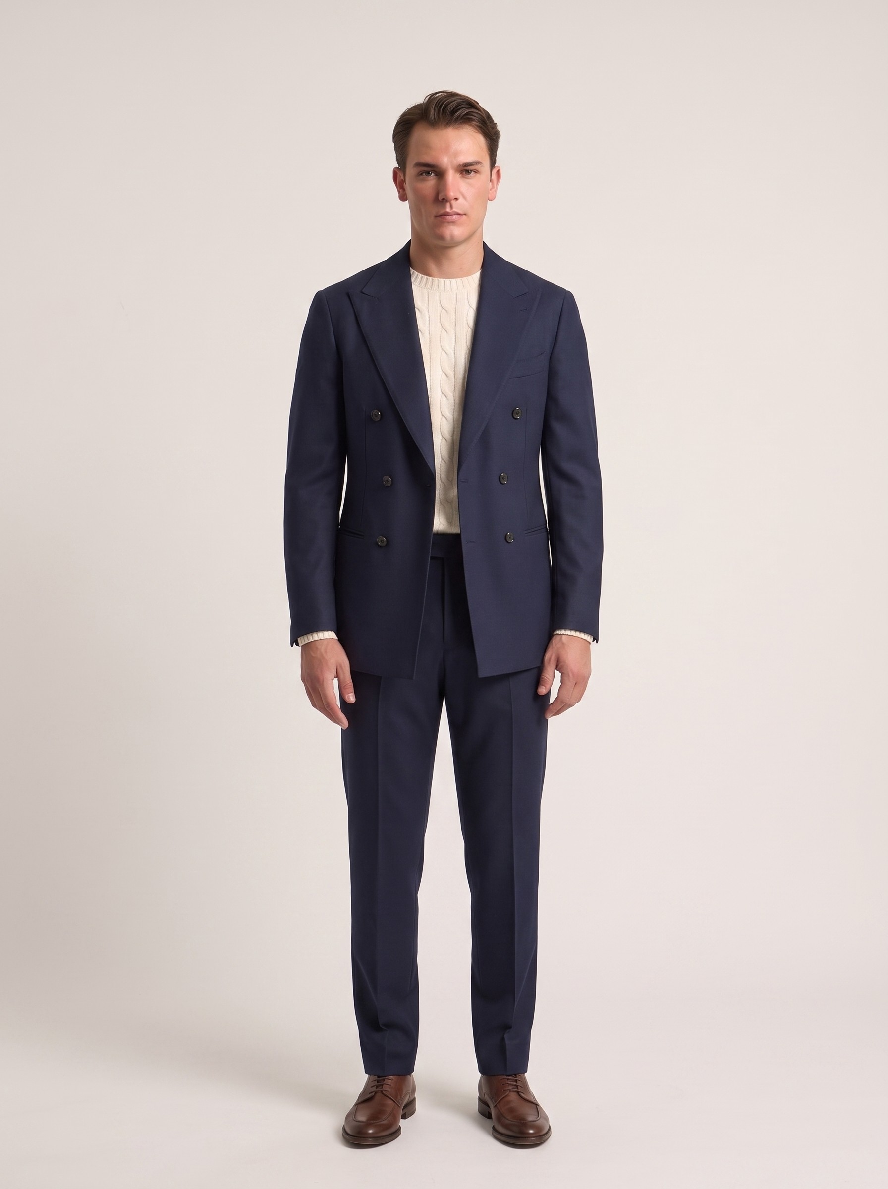 TRAJE 2 PIEZAS CRUZADO PANTALÓN GURKHA AZUL
