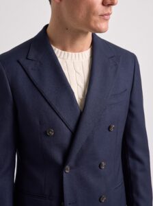 TRAJE 2 PIEZAS CRUZADO PANTALÓN GURKHA AZUL — vista 4