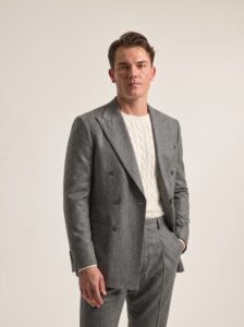 TRAJE 2 PIEZAS CRUZADO PANTALÓN GURKHA GRIS — vista 2