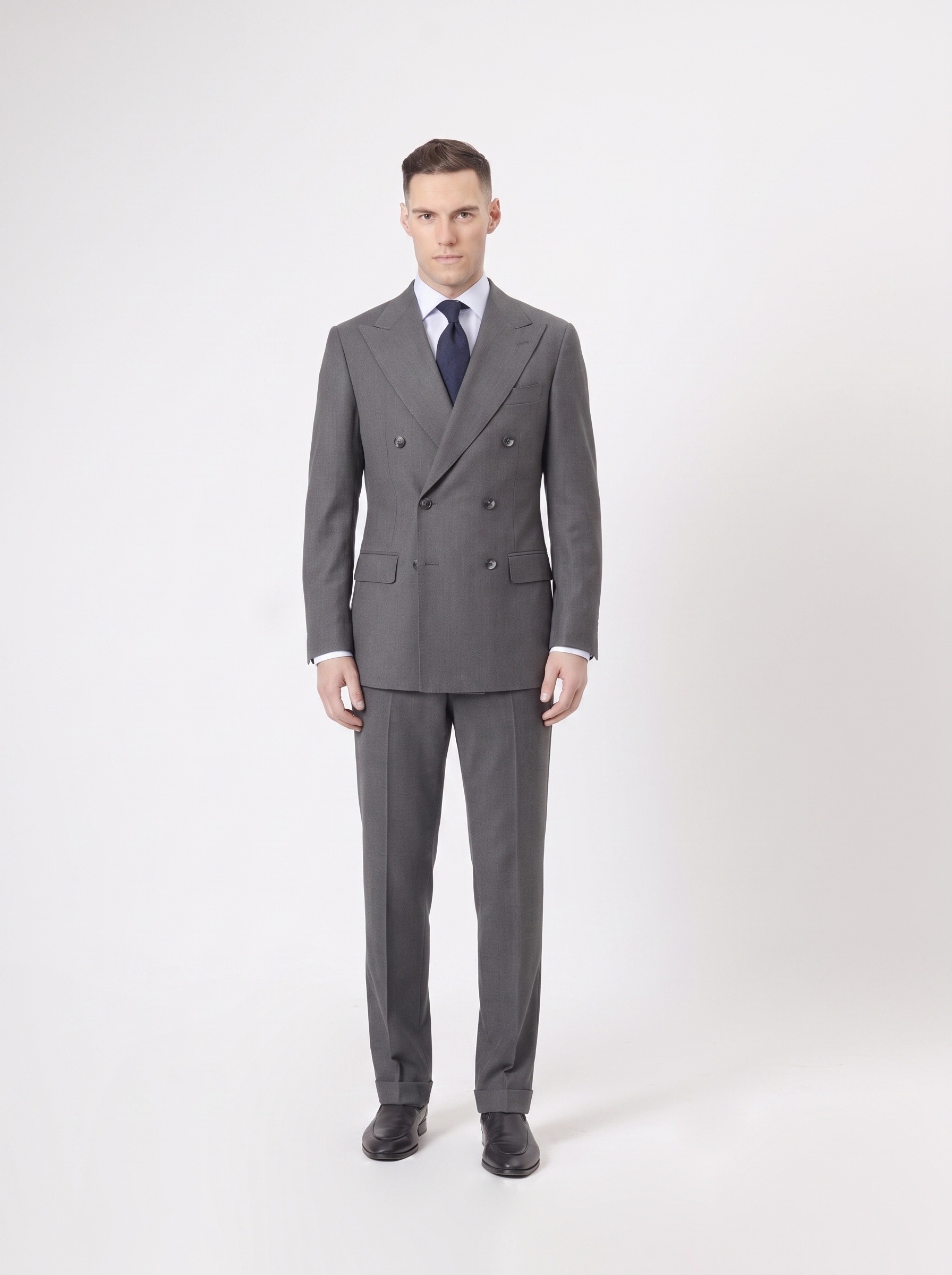 traje cruzado 6x2 gris non iron · cuerpo entero