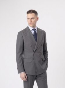 traje cruzado 6x2 gris non iron · tres cuartos