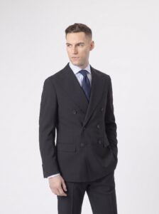 traje cruzado 6x2 negro · tres cuartos