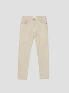 Pantalón de cinco bolsillos en tono piedra de PuroEgo, corte slim, completo