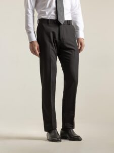 Traje non-iron negro de dos piezas de PuroEgo, pantalón del traje, de frente