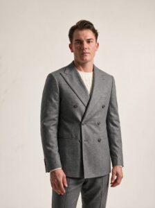 Traje 2 piezas cruzado pantalón gurkha gris de PuroEgo, de tres cuartos