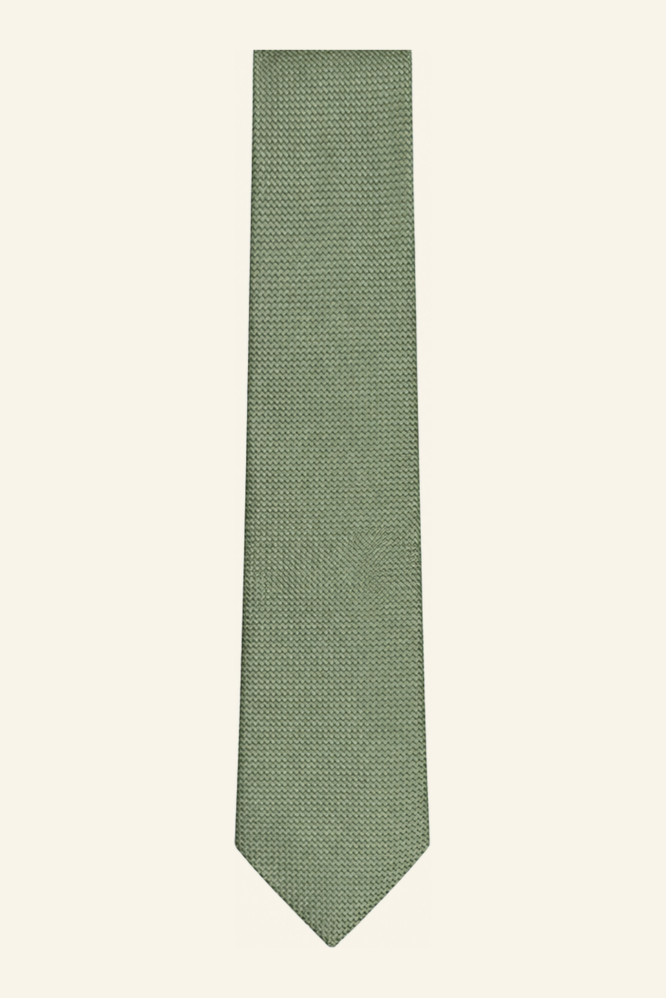 Corbata verde oliva de PuroEgo, extendida