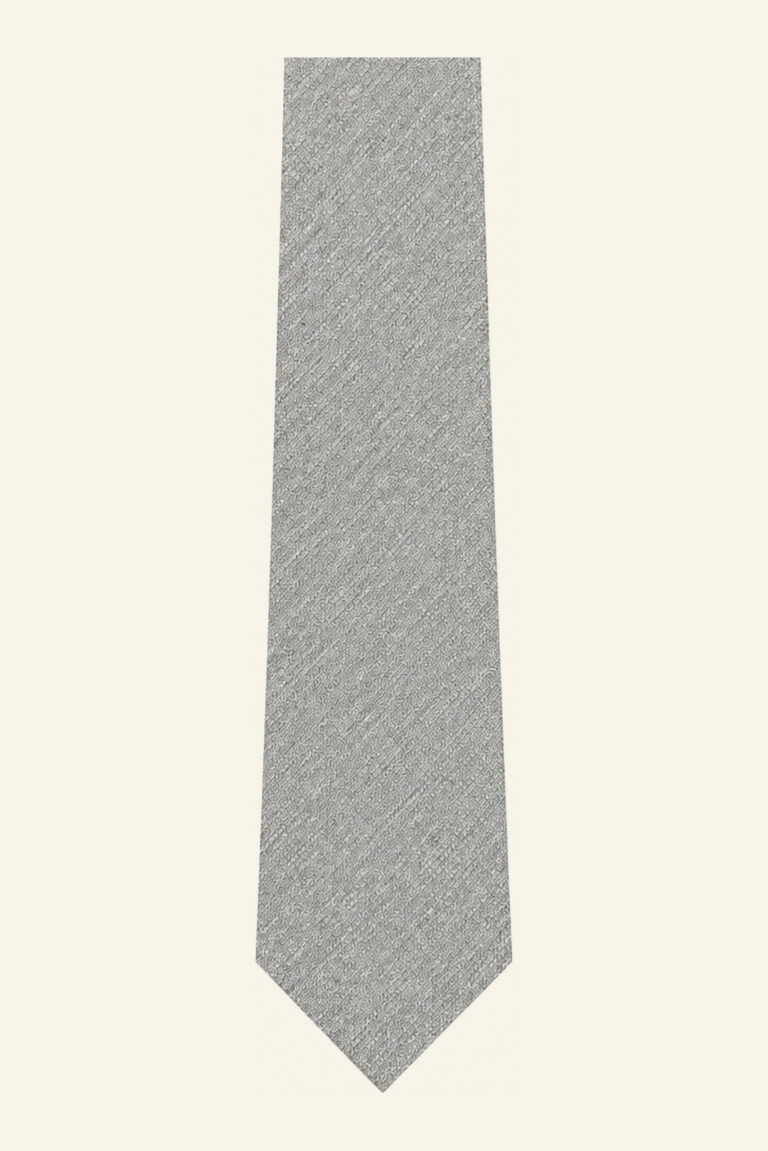 Corbata gris perla de PuroEgo, extendida