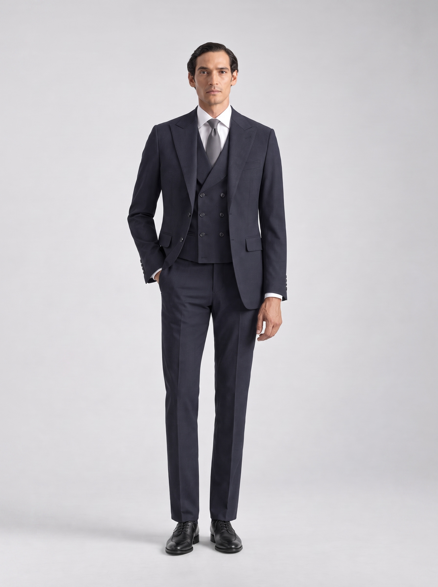 traje 3 piezas azul marino · cuerpo entero